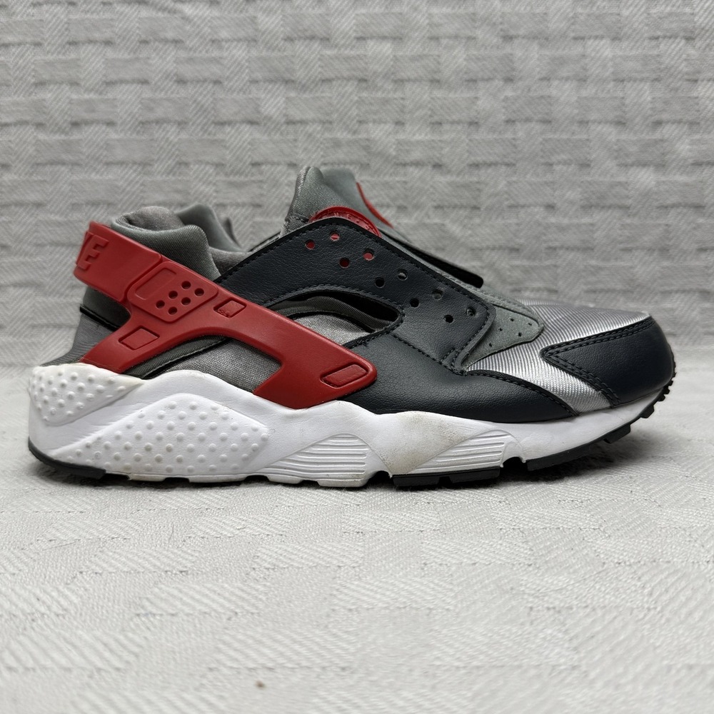Nike Huarache Run Dark Smoke Grey University Red GS Kids Size 5.5y 654275-041